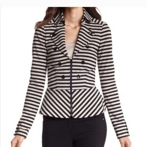 White House Black Market Ponte Knit Striped Blazer